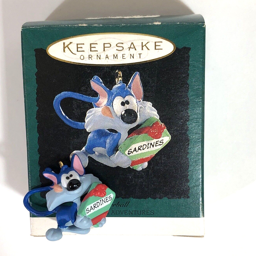 1995 Hallmark Ornament MINIATURE Furrball - Tiny Toon Adventures With Box Vtg